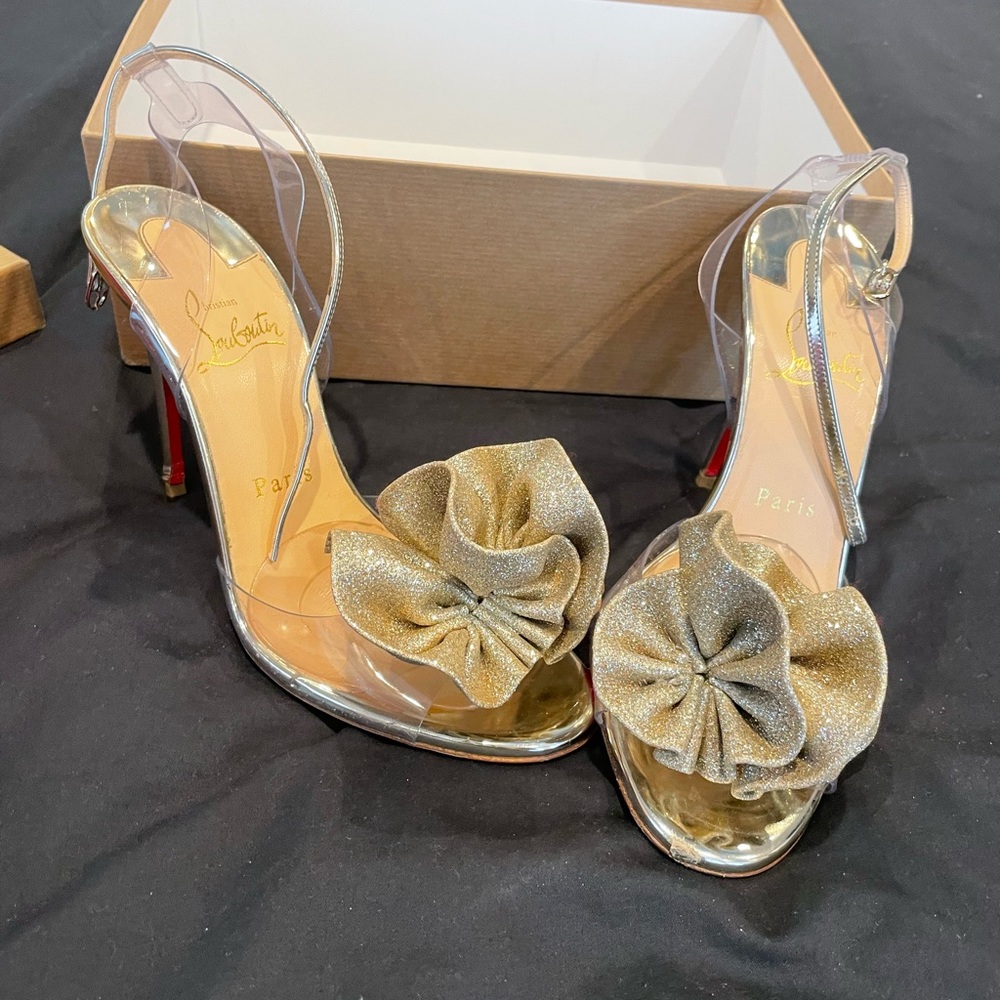 Christian Louboutin - FOSSILIZA 100 GLITTER TONIC/PVC/SPEC - VERSION LIGHT GOLD